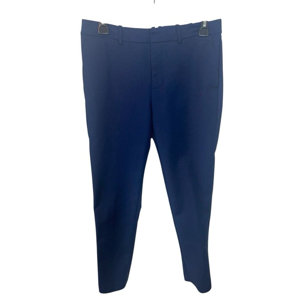 Mango MNG Women's Size 6 Suit Slim-Fit Cropped Pants in Navy Blue